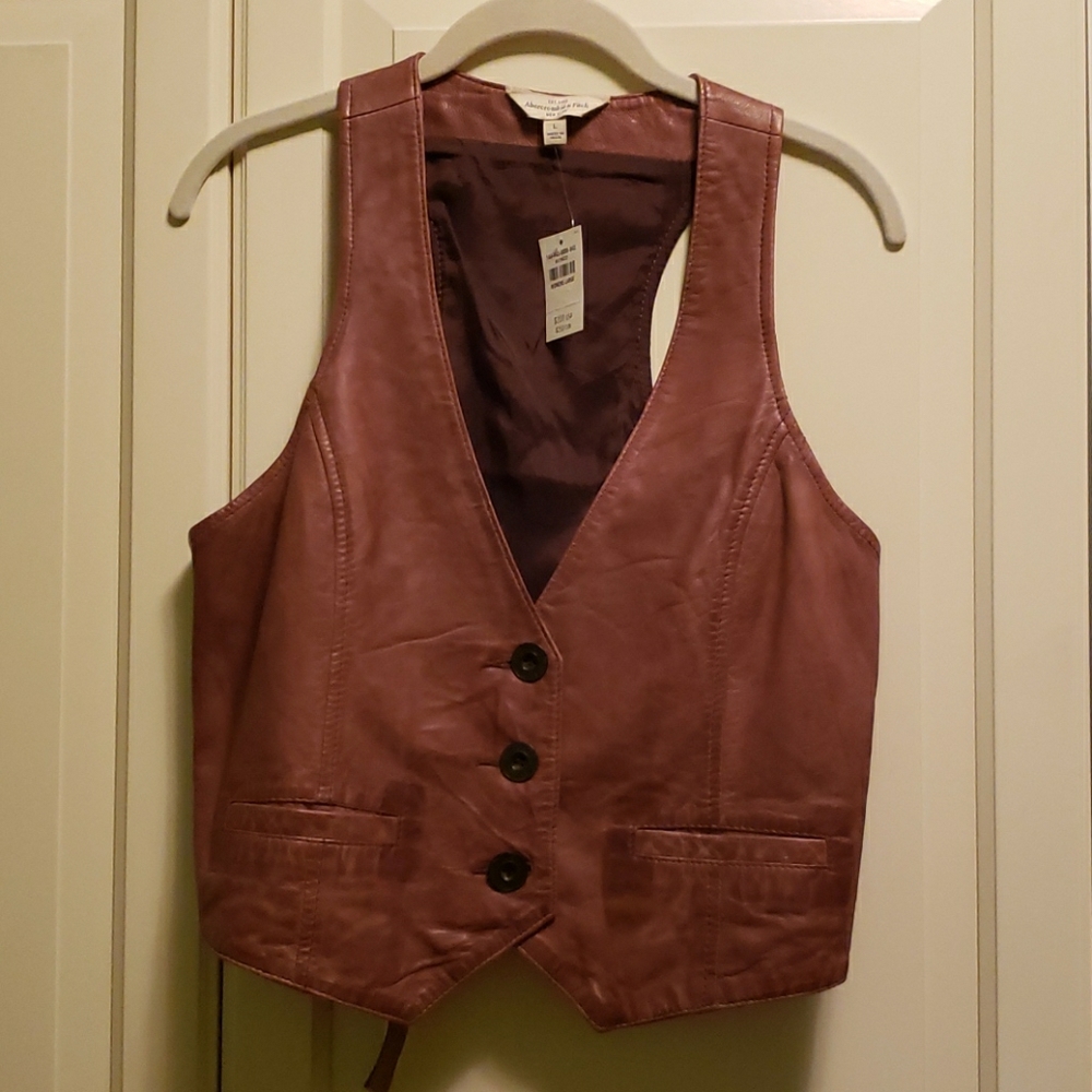 Leather vest brand new Abercrombie vintage look
